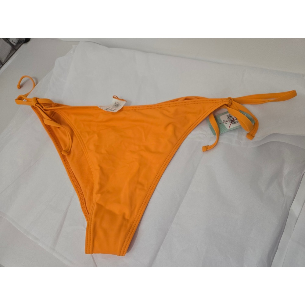 TILLYS Orange Ruched Side Tie‎ Bikini Bottoms Swimsuit Bathing Suit XL NWT